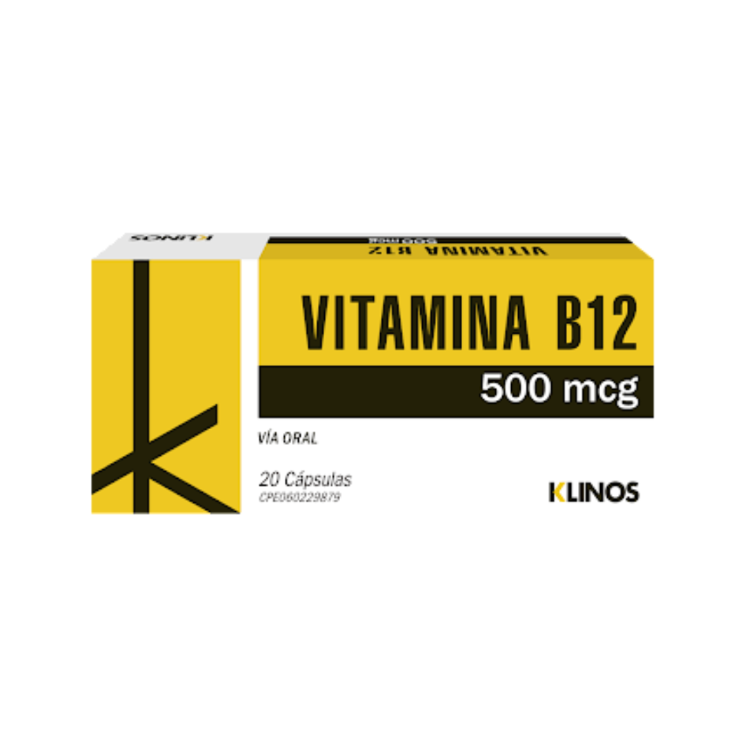 VITAMINA B12 500MCG CAP X 20 (KLINOS)